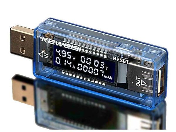 KWS USB тестер измеритель тока в А напряжение в V электроемкости в mAh
