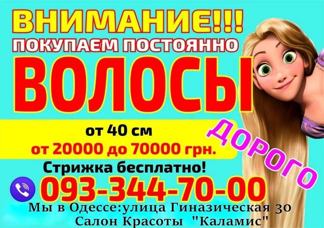 Куплю Продать волосы в Одессе дорого купим волосы дороже всех